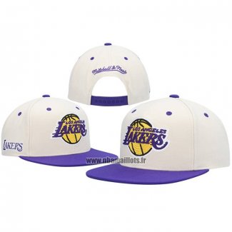 Casquette Los Angeles Lakers Mitchell & Ness Blanc Volet