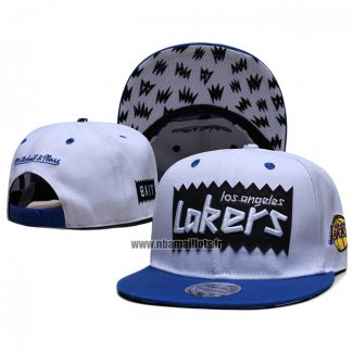 Casquette Los Angeles Lakers Mitchell & Ness Sta3 Wool Snapback Blanc