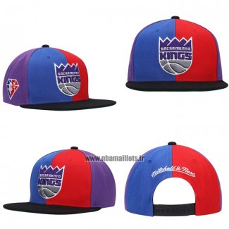 Casquette Sacramento Kings Mitchell & Ness Rouge Bleu Volet