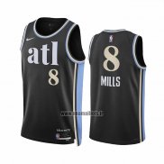 Maillot Atlanta Hawks Patty Mills NO 8 Ville 2023-24 Noir