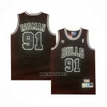 Maillot Chicago Bulls Dennis Rodman NO 91 Retro Noir