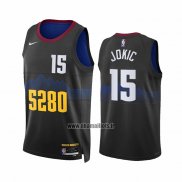 Maillot Denver Nuggets Nikola Jokic NO 15 Ville 2023-24 Noir