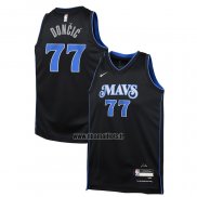 Maillot Enfant Dallas Mavericks Luka Doncic NO 77 Ville 2023-24 Bleu