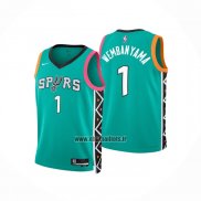 Maillot Enfant San Antonio Spurs Victor Wembanyama NO 1 Ville 2022-23 Vert