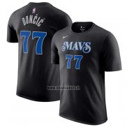 Maillot Manche Courte Dallas Mavericks Luka Doncic Ville 2023-24 Noir