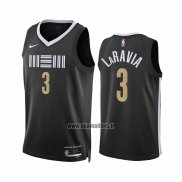 Maillot Memphis Grizzlies Jake Laravia NO 3 Ville 2023-24 Noir