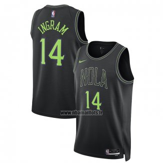 Maillot New Orleans Pelicans Brandon Ingram NO 14 Ville 2023-24 Noir