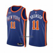 Maillot New York Knicks Jalen Brunson NO 11 Ville 2023-24 Bleu