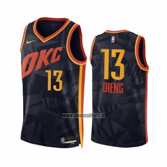 Maillot Oklahoma City Thunder Ousmane Dieng NO 13 Ville 2023-24 Noir