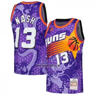 Maillot Phoenix Suns Steve Nash NO 13 Asian Heritage Throwback 1996-97 Volet