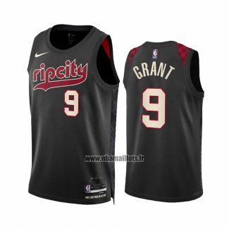 Maillot Portland Trail Blazers Jerami Grant NO 9 Ville 2023-24 Noir