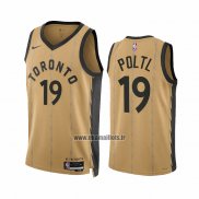 Maillot Toronto Raptors Jakob Poltl NO 19 Ville 2023-24 Or