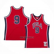 Maillot USA 1984 Michael Jordan NO 9 Rouge