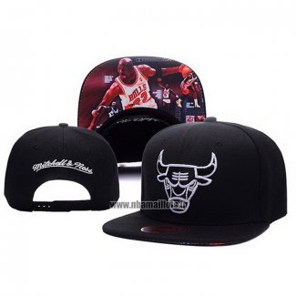 Casquette Chicago Bulls Mitchell & Ness Noir Blanc