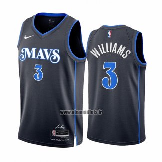 Maillot Dallas Mavericks Grant Williams NO 3 Ville 2023-24 Bleu