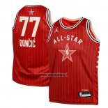 Maillot Enfant All Star 2024 Dallas Mavericks Luka Doncic NO 77 Rouge