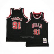 Maillot Enfant Chicago Bulls Dennis Rodman NO 91 Mitchell & Ness 1997-98 Noir