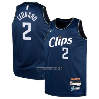 Maillot Enfant Los Angeles Clippers Kawhi Leonard NO 2 Ville 2023-24 Bleu