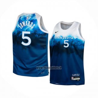 Maillot Enfant Minnesota Timberwolves Anthony Edwards NO 5 Ville 2023-24 Bleu