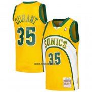 Maillot Enfant Seattle Supersonics Kevin Durant NO 35 Mitchell & Ness 2007-08 Jaune