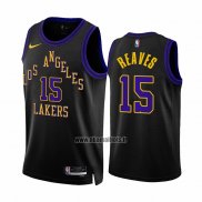 Maillot Los Angeles Lakers Austin Reaves NO 15 Ville 2023-24 Noir