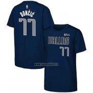 Maillot Manche Courte Dallas Mavericks Luka Doncic 2024 NBA Finals Bleu