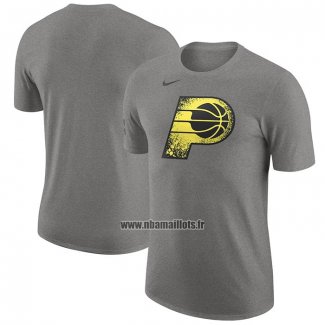 Maillot Manche Courte Indiana Pacers Ville 2023-24 Gris