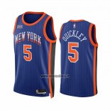 Maillot New York Knicks Immanuel Quickley NO 5 Ville 2023-24 Bleu