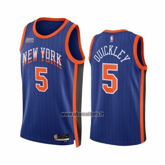 Maillot New York Knicks Immanuel Quickley NO 5 Ville 2023-24 Bleu