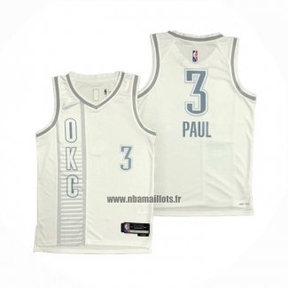 Maillot Oklahoma City Thunder Chris Paul NO 3 Ville 2021-22 Blanc