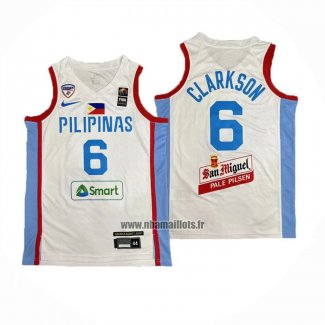 Maillot Philippine Jordan Clarkson NO 6 Jeux Olympiques 2024 Blanc