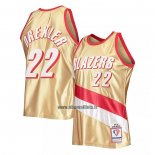 Maillot Portland Trail Blazers Clyde Drexler NO 22 Mitchell & Ness 1991-92 Or