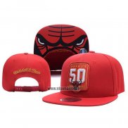 Casquette Chicago Bulls Mitchell & Ness 50th Anniversary Snapback Rouge