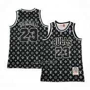 Maillot Chicago Bulls x Lv Michael Jordan NO 23 Mitchell & Ness 1997-98 Noir