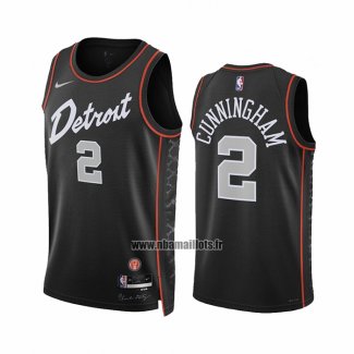 Maillot Detroit Pistons Cade Cunningham NO 2 Ville 2023-24 Noir