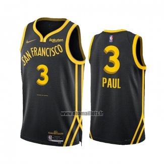 Maillot Golden State Warriors Chris Paul NO 3 Ville 2023-24 Noir