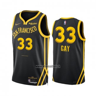 Maillot Golden State Warriors Rudy Gay NO 33 Ville 2023-24 Noir