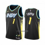 Maillot Indiana Pacers Obi Toppin NO 1 Ville 2023-24 Noir