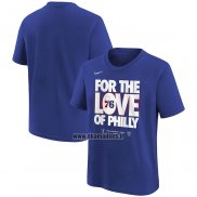 Maillot Manche Courte Philadelphia 76ers 2024 NBA Playoffs Mantra Bleu