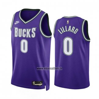 Maillot Milwaukee Bucks Damian Lillard NO 0 Classic 2022-23 Volet