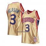 Maillot Philadelphia 76ers Allen Iverson NO 3 Mitchell & Ness 1996-97 Or