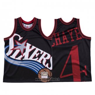 Maillot Philadelphia 76ers Chris Webber NO 4 Mitchell & Ness Big Face Noir