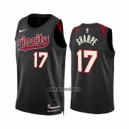 Maillot Portland Trail Blazers Shaedon Sharpe NO 17 Ville 2023-24 Noir