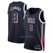 Maillot USA 2024 Kawhi Leonard NO 8 Bleu1