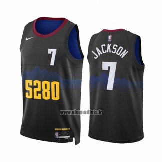 Maillot Denver Nuggets Reggie Jackson NO 7 Ville 2023-24 Noir