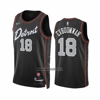 Maillot Detroit Pistons Tosan Evbuomwan NO 18 Ville 2023-24 Noir