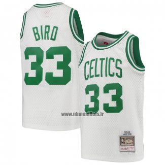 Maillot Enfant Boston Celtics Larry Bird NO 33 Mitchell & Ness 1985-86 Blanc