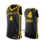 Maillot Golden State Warriors Moses Moody NO 4 Ville Authentique 2023-24 Noir