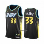 Maillot Indiana Pacers Myles Turner NO 33 Ville 2023-24 Noir