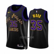 Maillot Los Angeles Lakers Christian Wood NO 35 Ville 2023-24 Noir